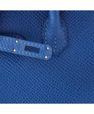 Birkin Tiny Handbag Blue Epsom with Palladium Hardware