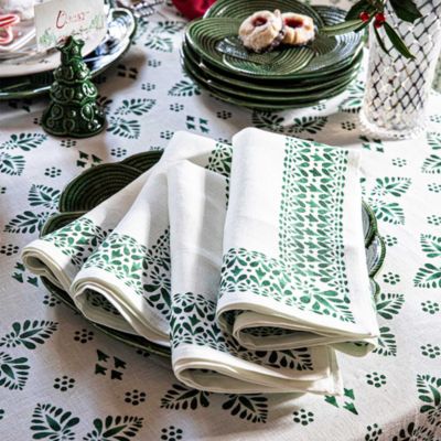 Iberian Border Napkin, Evergreen, Set of 4