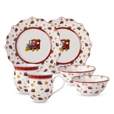 Toy's Delight Locomotive 6 Piece Breakfast Set, Service for 2