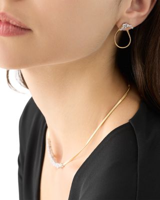 18K Yellow Gold Marrakech Diamond Graduated Cluster Spiral Hoop Earrings