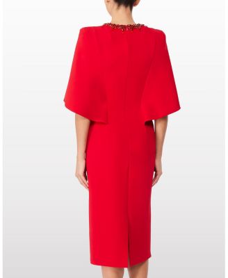 Ursa Embellished-Neck Midi Dress