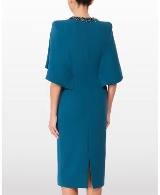 Ursa Embellished-Neck Midi Dress