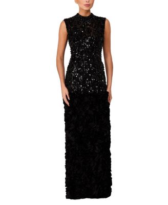 Julianne Sequin-Embellishment Ruffle Maxi Dress