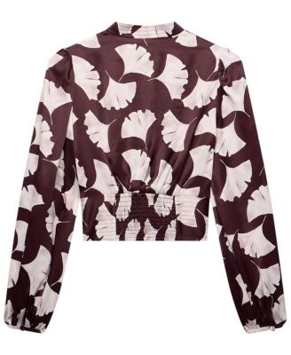  Women's Leaf Print Top