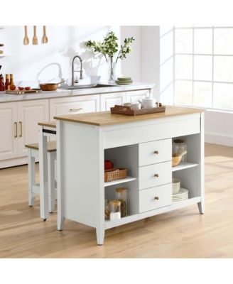 Farmstead Kitchen Island and Stool, Set of 3