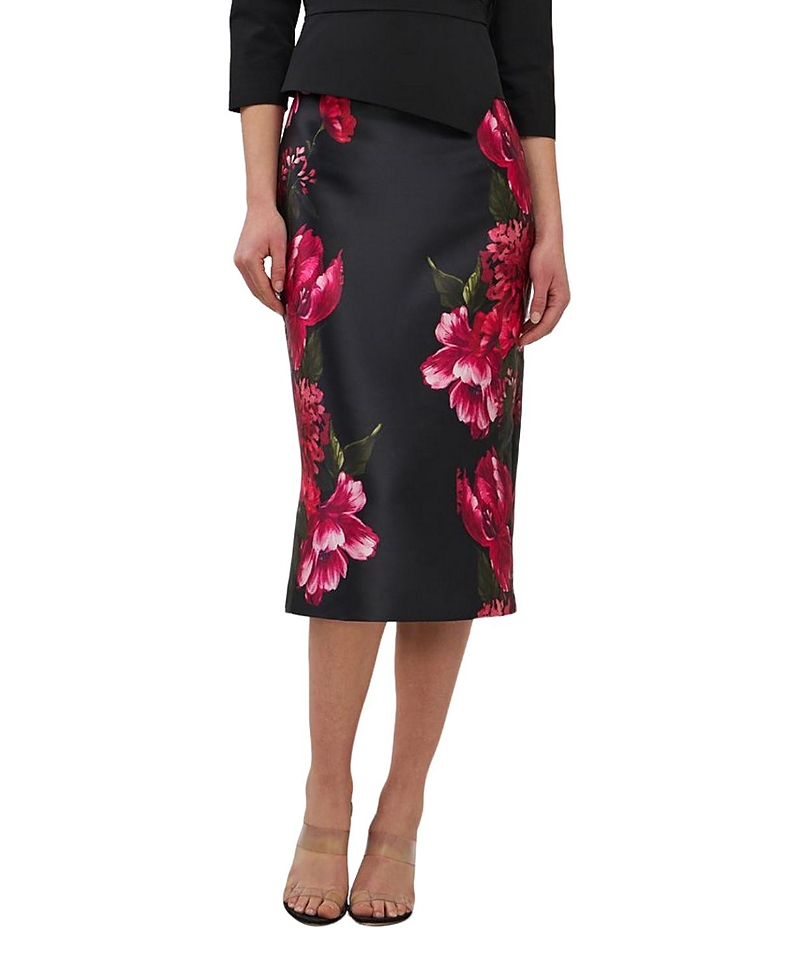 Kay Unger Flora Midi Skirt In Black