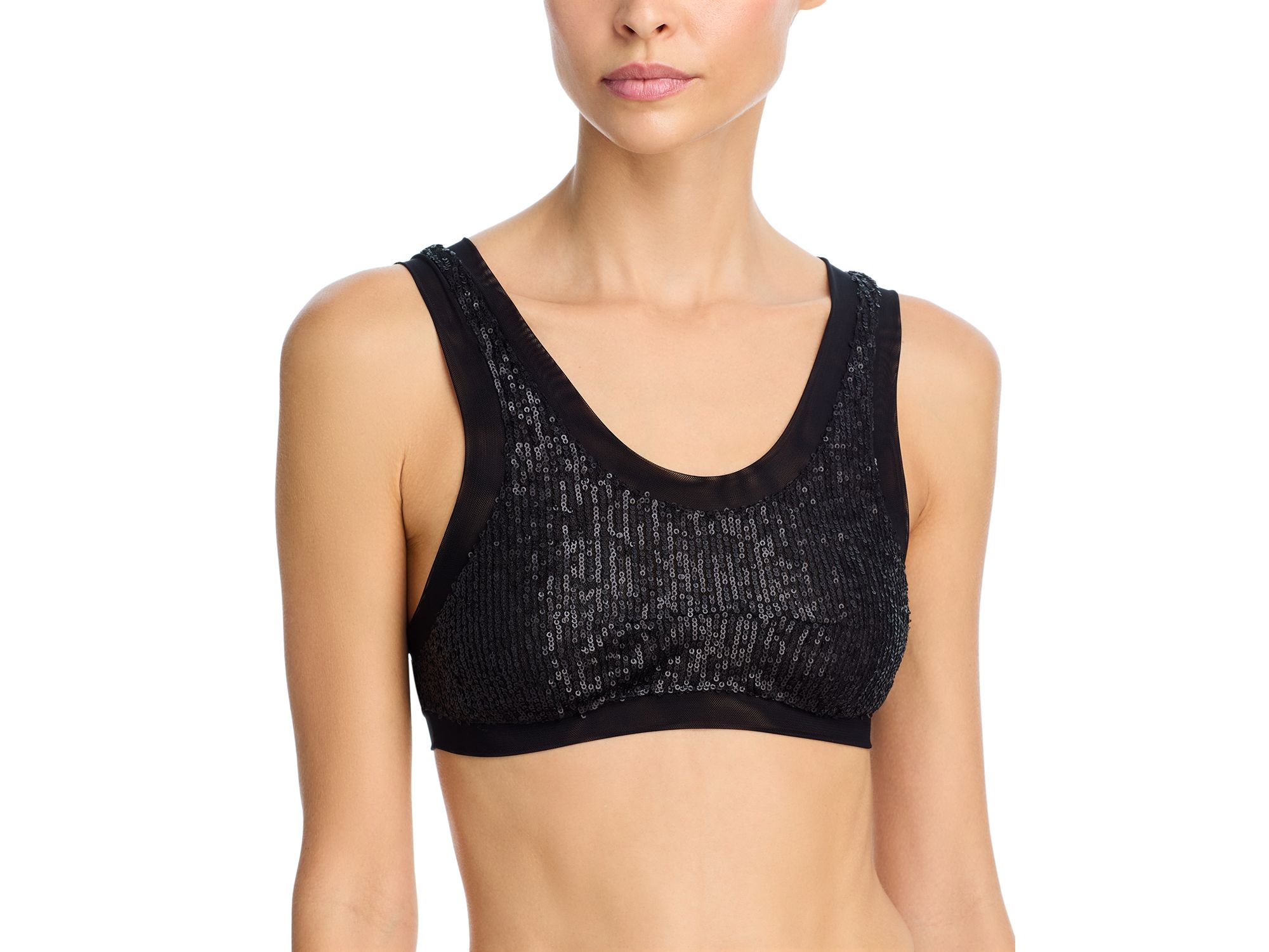 Racer Sequin Swim Bra Bikini Top - Image 1