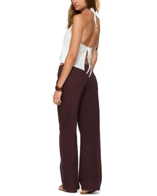 Oliviana Linen Look Halter Top