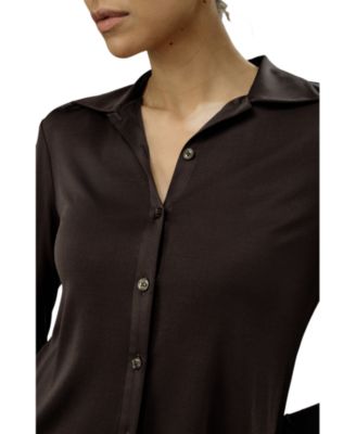  Basic Slim Silk Jersey Shirt