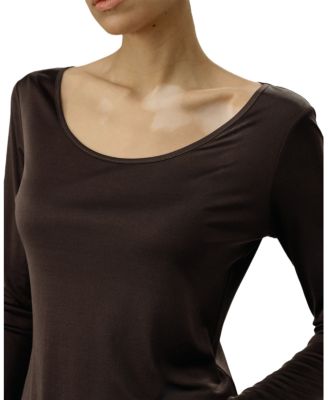  Scoop-Neck Pure Silk Slim Fit Top