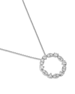 Luxe Collection Certified Lab Grown Diamond Circle Pendant Necklace in 14K White Gold, 1.50 tcw