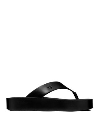 Women's Leather Platform Flip Flops