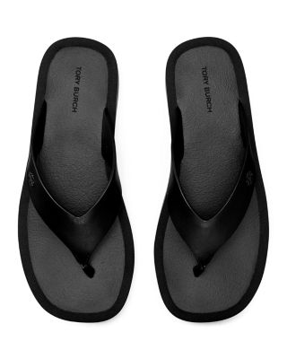 Women's Leather Platform Flip Flops