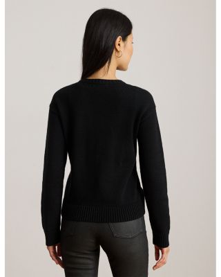 Color Blocked Crest Cotton Sweater