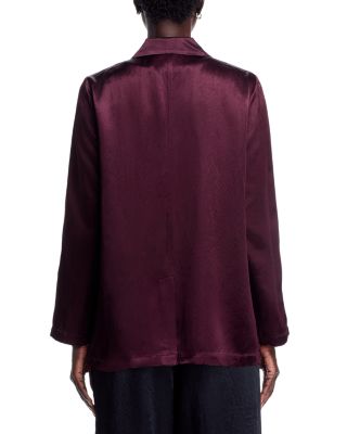 Crinkled Satin Blazer