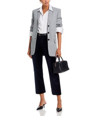 Le Sleek Straight High Rise Jeans in Navy Velvet