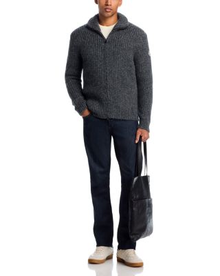 Ribbed Zipper Cardigan