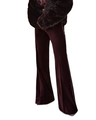 Petite Elia Velvet Flare Trousers