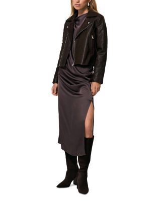 Petite Lidia Leather Biker Jacket