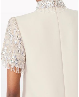 Edie Sequin-Embellished High-Neck Maxi Dress