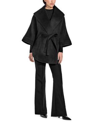 Belted Shawl Collar Cape Coat