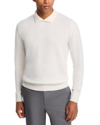 Split Mock Neck Cashmere Sweater