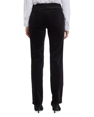 Marilyn Velveteen High Rise Straight Jeans in Black