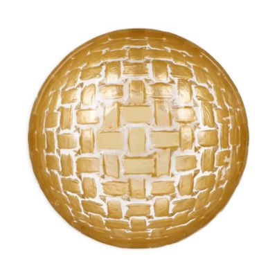 Rufolo Glass Gold Basketweave Dipping Bowl