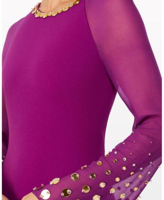 Eurabia Mesh-Sleeve Midi Dress