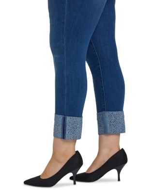 Sheri Embellished Ankle Slim Jeans in Vintage Lapis