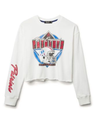  Women's NFL New England Patriots Helmet Crop Fleece