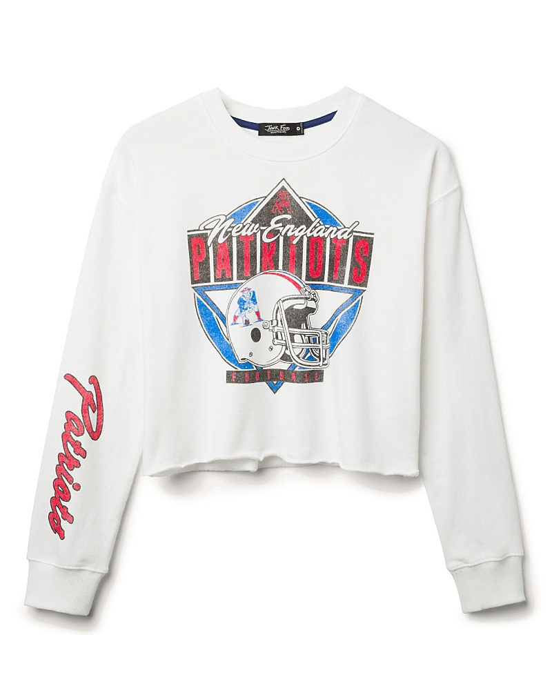 Junk Food Clothing Women's Nfl New England Patriots Helmet Crop Fleece