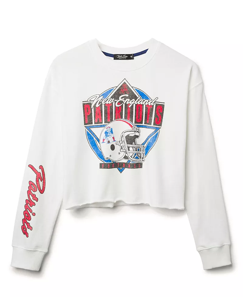 Junk Food Clothing Women's Nfl New England Patriots Helmet Crop Fleece