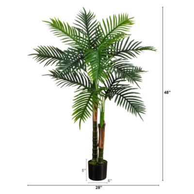 4&#39; UV Resistant Artificial Double Robellini Palm Tree (Indoor/Outdoor)