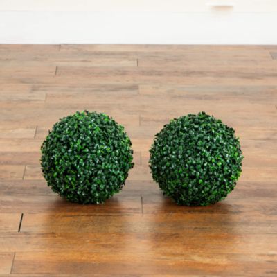 8" UV Resistant Artificial Boxwood Ball, Set of 4