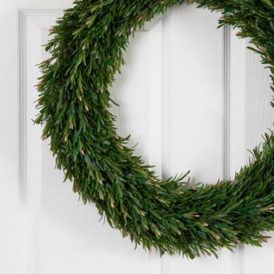 24&amp;quot; UV Resistant Rosemary Artificial Wreath (Indoor/Outdoor)