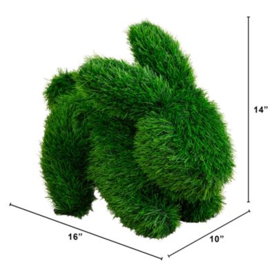14&amp;quot; UV Resistant Artificial Grass Garden Plush Topiary Bunny Rabbit (Indoor/Outdoor)