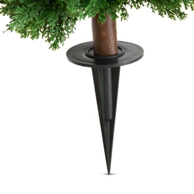 4&#39; UV Resistant Artificial Cedar Plant with Integrated Ground Stake (Indoor/Outdoor) - Set of 2