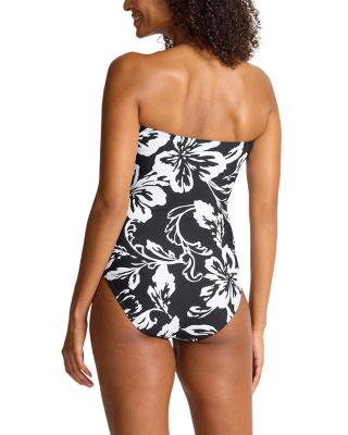 Sunset Blooms Bandeau One Piece Swimsuit