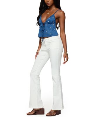 Soleil Embroidered Open Back Top