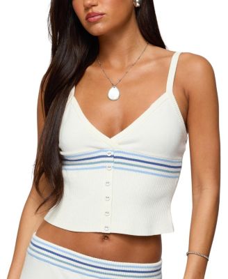 Miya Stripey Ribbed Knit Tank Top