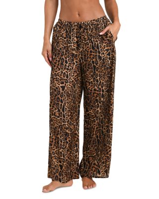Geraldine Patch Leopard Pants Swim Cover-Up