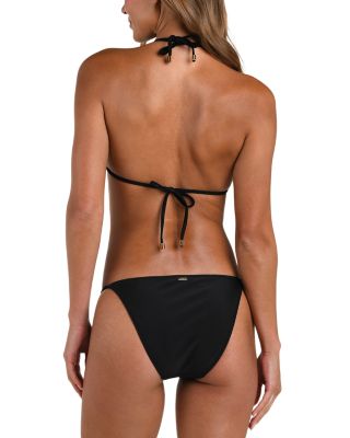 Kristin Solid Triangle Slider Bra & Violet Solid String Bottom