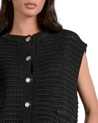 Sleeveless Open Knit Cardigan