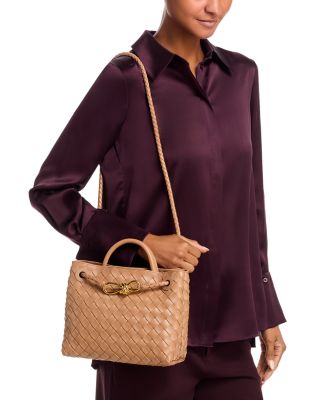 Andiamo Intrecciato Woven Leather Small Shoulder Bag