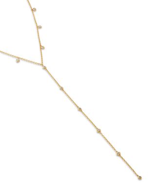 Diamond Lariat Necklace in 14K Yellow Gold, 0.6 tcw