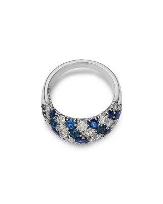 Sapphire & Diamond Band Ring in 14K White Gold