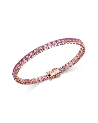 Pink Sapphire Bracelet in 14K Rose Gold