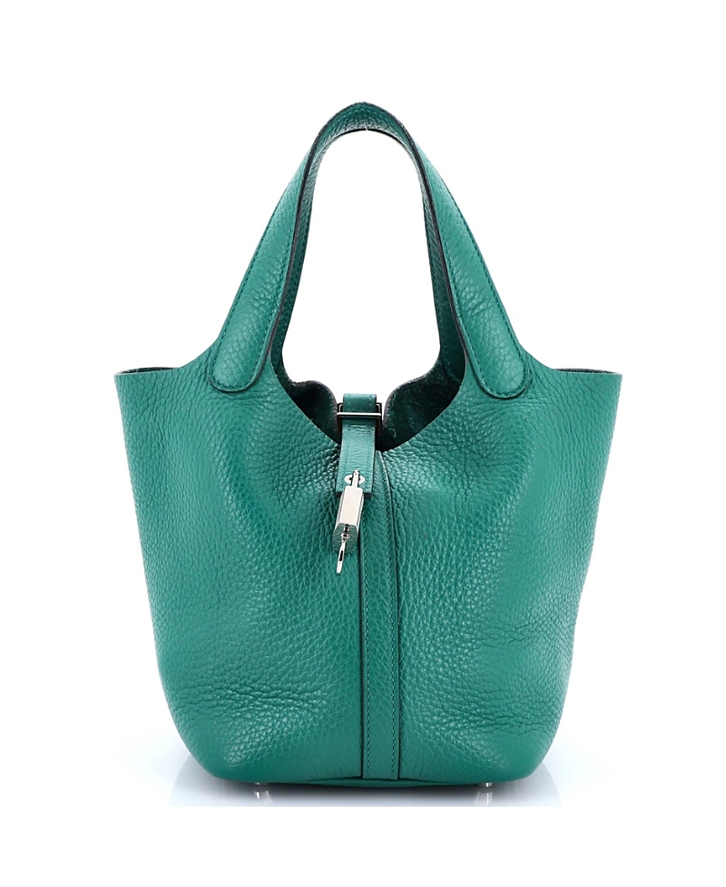 Click to view more detailed imagery on our partner's website Pre-owned Pre-owned Hermes Hermes Pm Picotin Lock Bag Clemence In Green