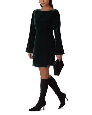 Velvet Flare Sleeve Dress